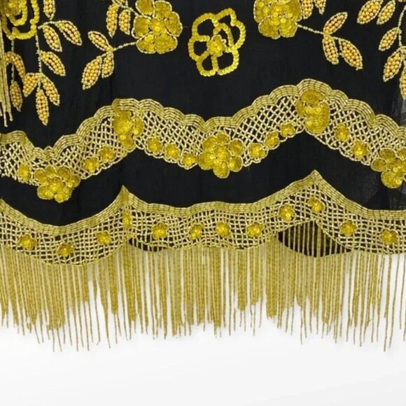 **SOLD** *Stunning* April, May Boho Vintage Beaded Fringe Top Sz Small **SOLD** - Picture 3 of 6